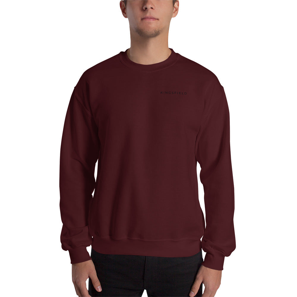 Crew neck sweatshirt. Black and Red. Kingsfield Fitness
